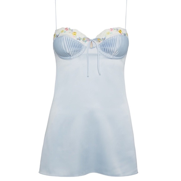 For Love & Lemons Paloma Slip Dress Size XXSXXS / Baby Blue - Picture 1 of 3